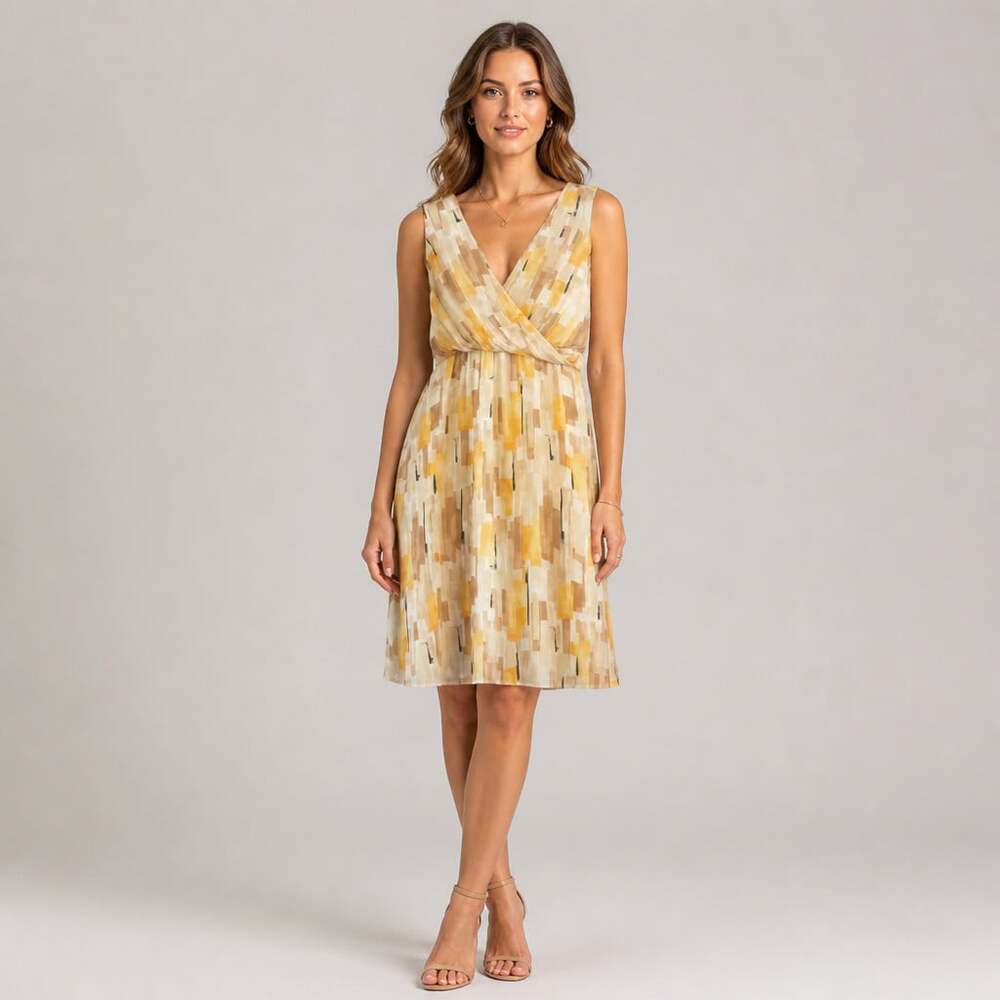 White House Black Market Surplice V-Neck Yellow 4 Homecoming Wedding Guest